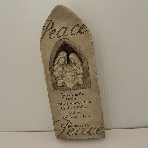 Ganz Peace Wall Art Nativity Plaque Ephesians 6:23 Scripture Jesus Mary Joseph - Picture 12 of 12